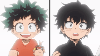 Green Hair Boy And Black Hair Boy GIF