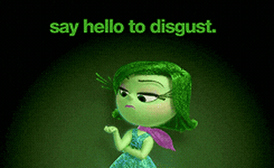 Green Hair Cartoon Character Say Hello To Disgust GIF