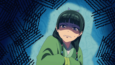 Green Hair Girl Making Face In Dark Room GIF