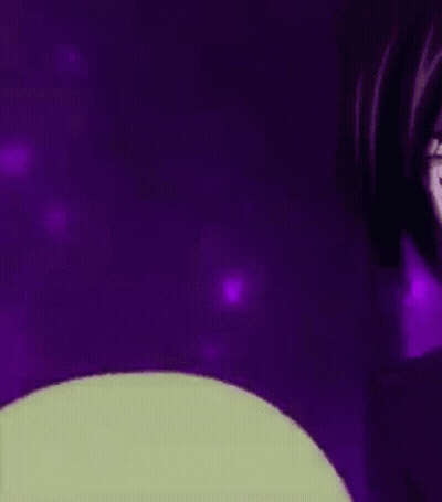 Green Hair Person Purple Background GIF