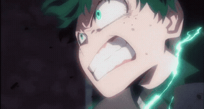 Green Hair Person With Lightning Bolt From Mouth GIF