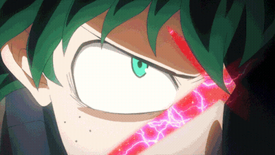 Green Hair Red Lightning Eyes GIF