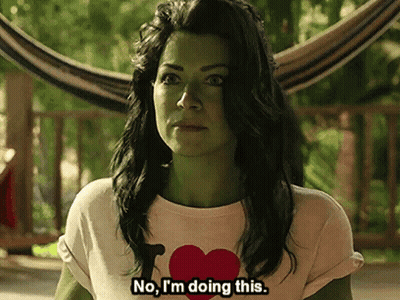 Green Hair Woman Saying No I'm Doing This GIF