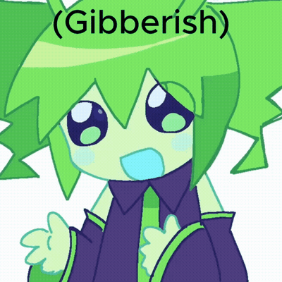 Green Haired Girl Saying Gibberish GIF