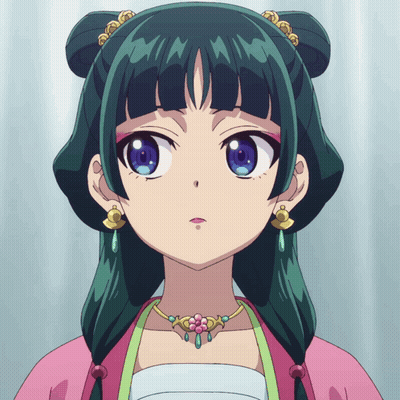 Green-Haired Girl Wearing Flower Necklace GIF