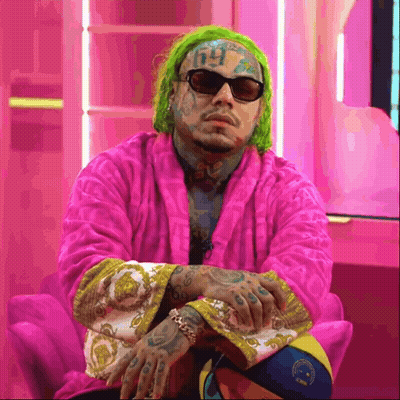 Green-Haired Man With Sunglasses And Number 69 GIF