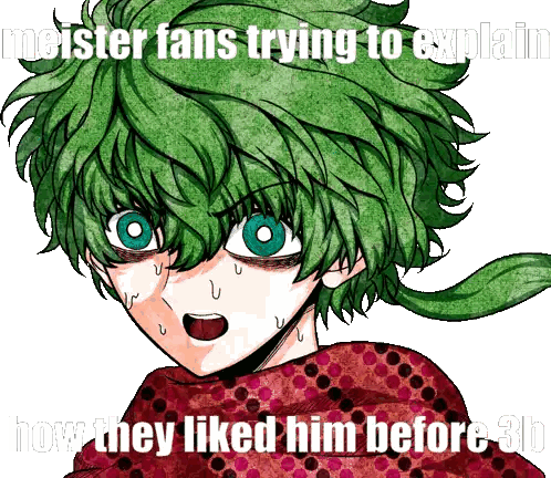 Green-Haired Person Meister Fans Sticker