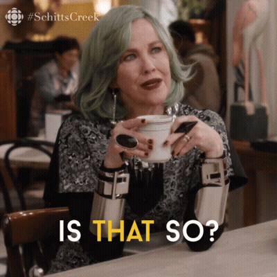 Green-Haired Woman Holding Coffee Says That So GIF