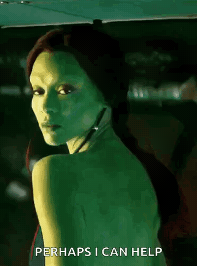 Green Haired Woman In Car Saying Perhaps I Can Help GIF