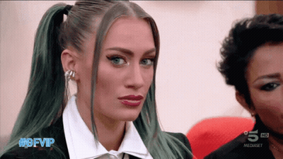 Green Haired Woman Looking At Camera #Gfvip GIF