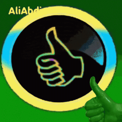 Green Hand Thumbs Up Saying Aliabad GIF