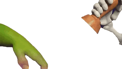Green Hand With Spongebob Squarepants Tattoo Sticker