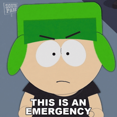 Green Hat Cartoon Says This Is An Emergency GIF