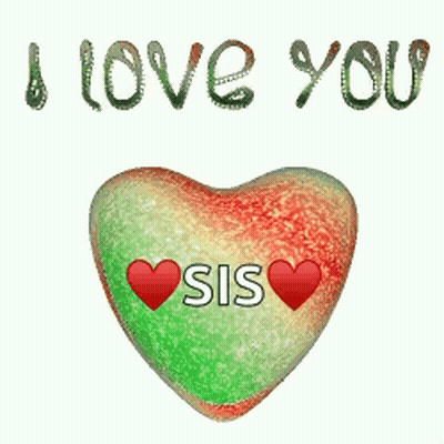 Green Heart I Love You Sis GIF