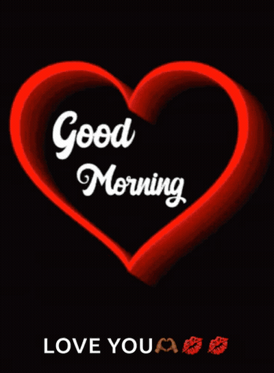 Green Heart Saying Good Morning GIF