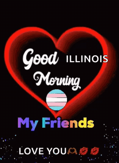 Green Heart Saying Good Morning My Friends Love You GIF
