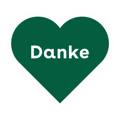 Green Heart With Danke Sticker