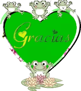Green Heart With Frogs Gracias Sticker