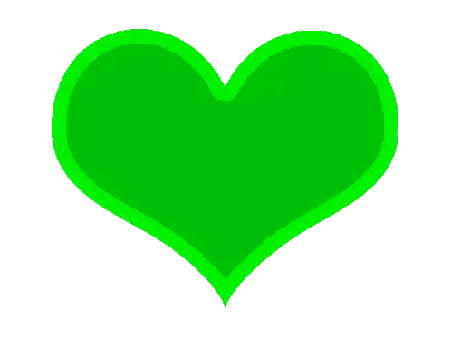 Green Heart With Green Outline Sticker