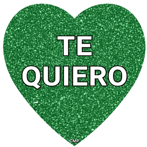 Green Heart With Te Quiero Text Sticker