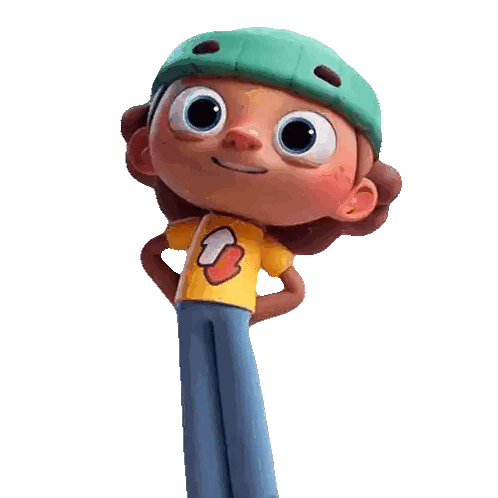 Green Helmet Character With Number One Sticker