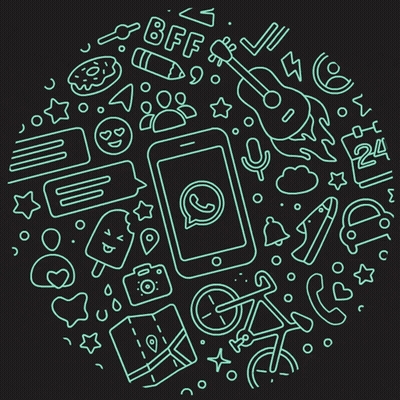 Green Icons Circle Phone Guitar BFF GIF