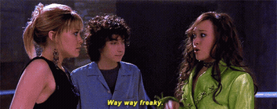 Green Jacket Girl Saying Way Way Freaky With Two Girls GIF