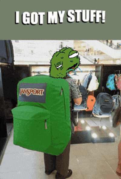 Green JanSport Backpack Carried By Person GIF