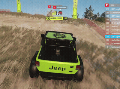 Green Jeep Driving Through Grass GIF
