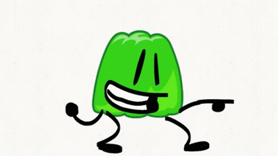 Green Jelly Cartoon Laying Down GIF