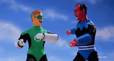 Green Lantern And Red Lantern Fighting GIF