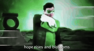 Green Lantern Costume Says Hope Rises And Blossoms GIF