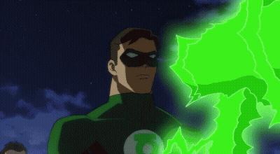 Green Lantern Holding Green Flame GIF