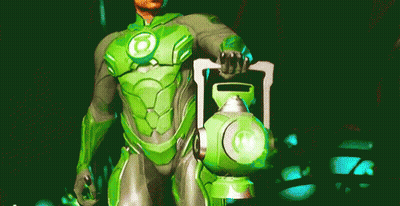 Green Lantern Holding Green Lantern GIF