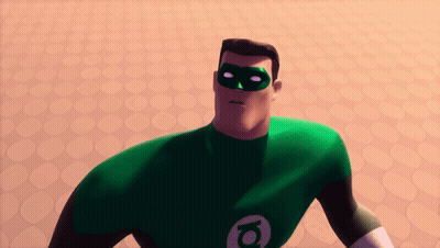 Green Lantern Holding Lantern GIF