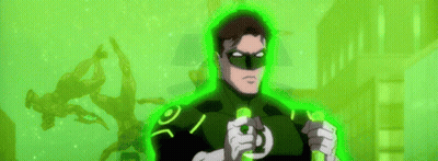Green Lantern Holding Lantern GIF