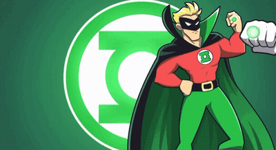 Green Lantern Holding Ring GIF
