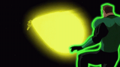 Green Lantern Holding Yellow Light GIF
