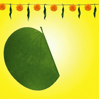 Green Leaf Saying Happy Dussehra GIF