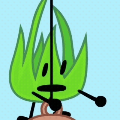 Green Leaf With Face And Arms GIF