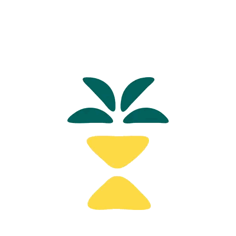 Green Leaf With Yellow Triangle Sticker