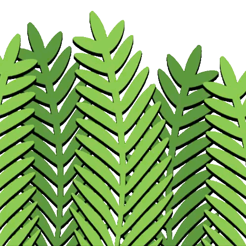 Green Leaves Lined Up Sticker