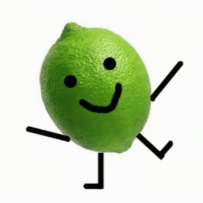 Green Lemon With Arms And Legs And Face GIF