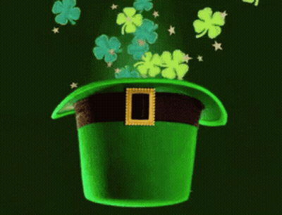 Green Leprechaun Hat With Gold Buckle GIF