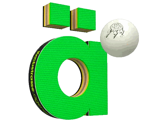 Green Letter A Next To Ping Pong Ball Sticker