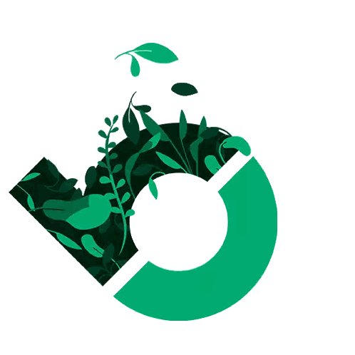 Green Letter B With Leaves Sticker