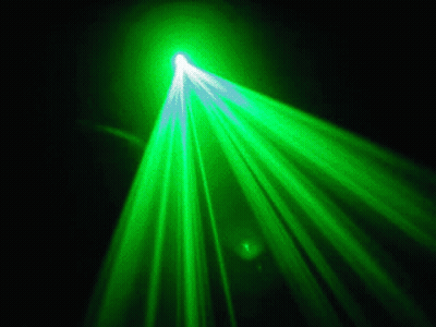 Green Light Beam On Black Background GIF