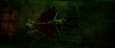 Green Liquid Splashing In Dark Room GIF