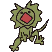 Green Lizard Cartoon Drawing Sticker