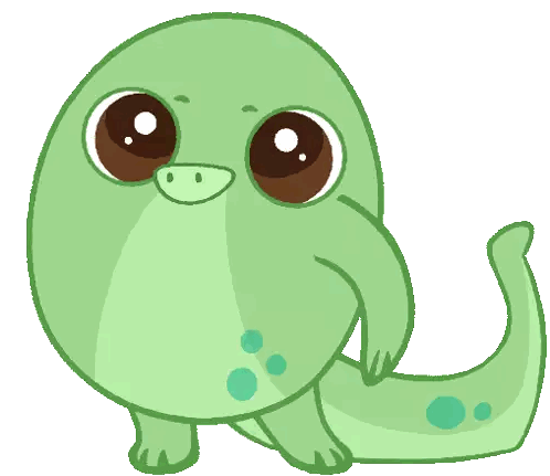 Green Lizard Cartoon With Big Eyes Sticker